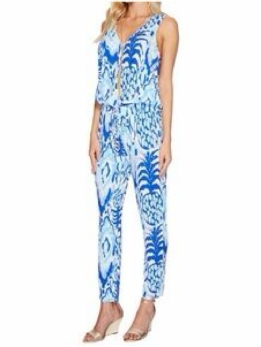 Lilly Pulitzer Blue & Aqua Printed Jumpsuit Romper